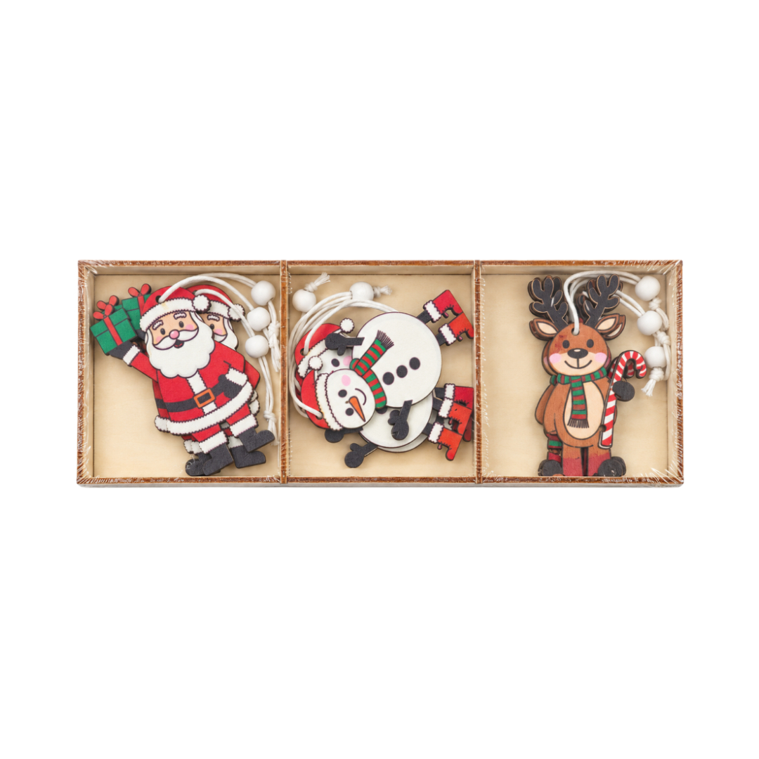 Set decorațiuni pentru brad M26-65, lemn