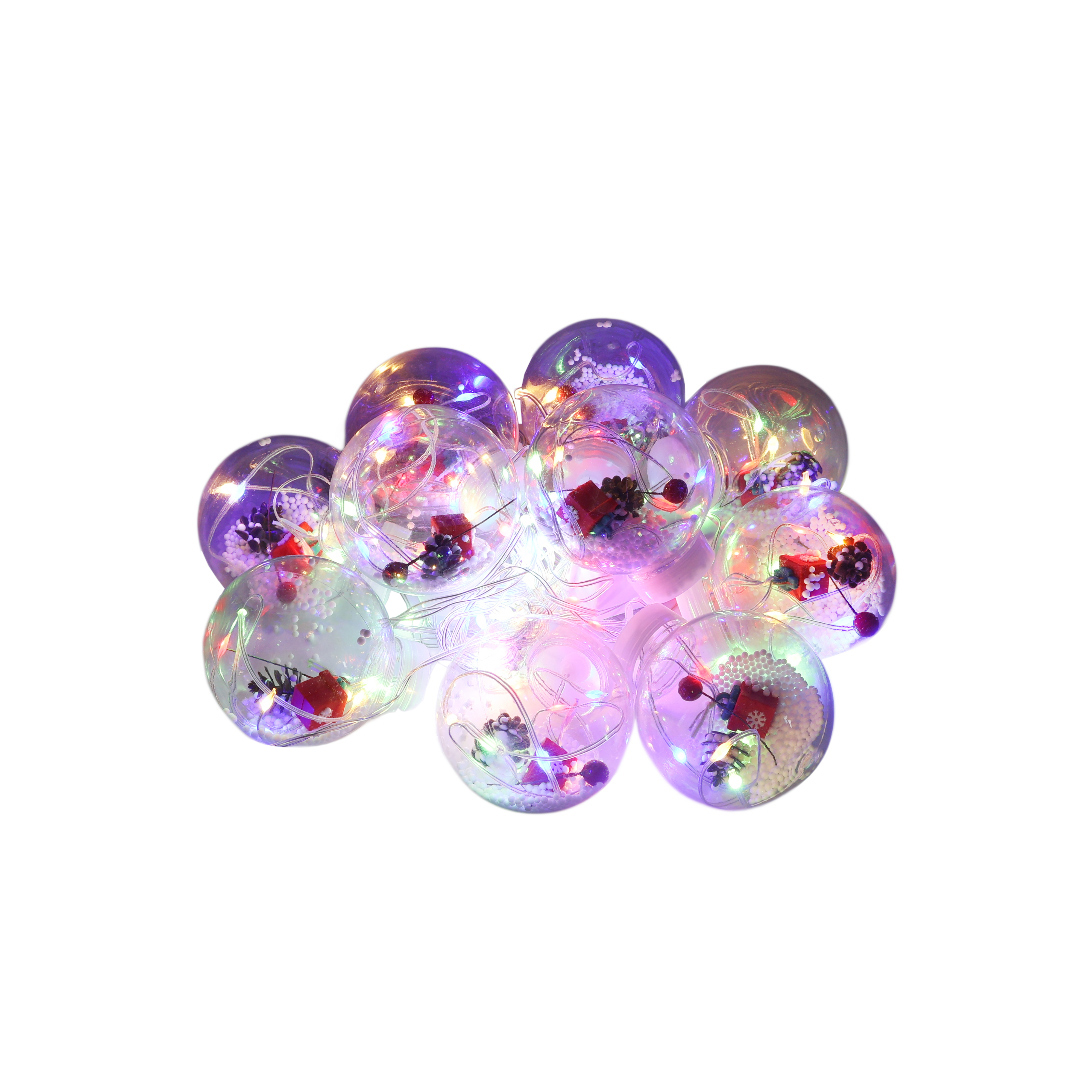 Ghirlandă 10 globuri, transparentă, color, 3M M17-208