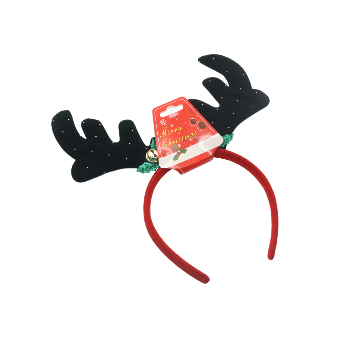 Cerc de Crăciun cu cornițe M21-189 - Negru