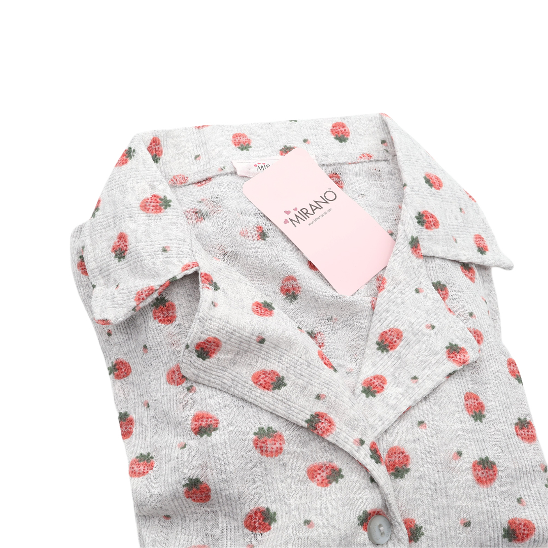 Pijama pentru dame Mirano, maiou cu șorți, 1805, sur cu căpșuni, M-L-XL - thumbs image 2