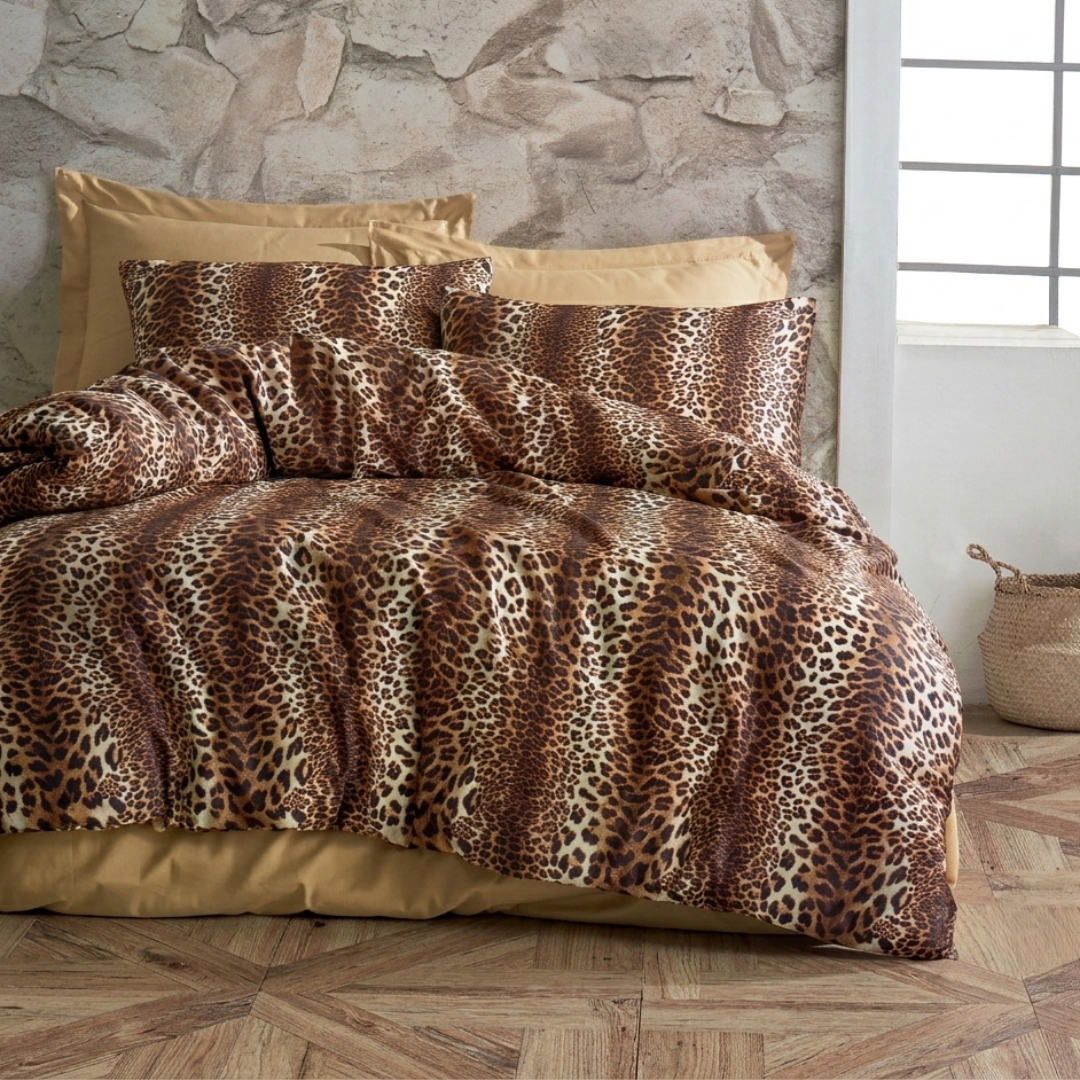 Lenjerie de pat IPECKE, Gold Ranforce, 200 x 220 cm, 4 piese - Leopard