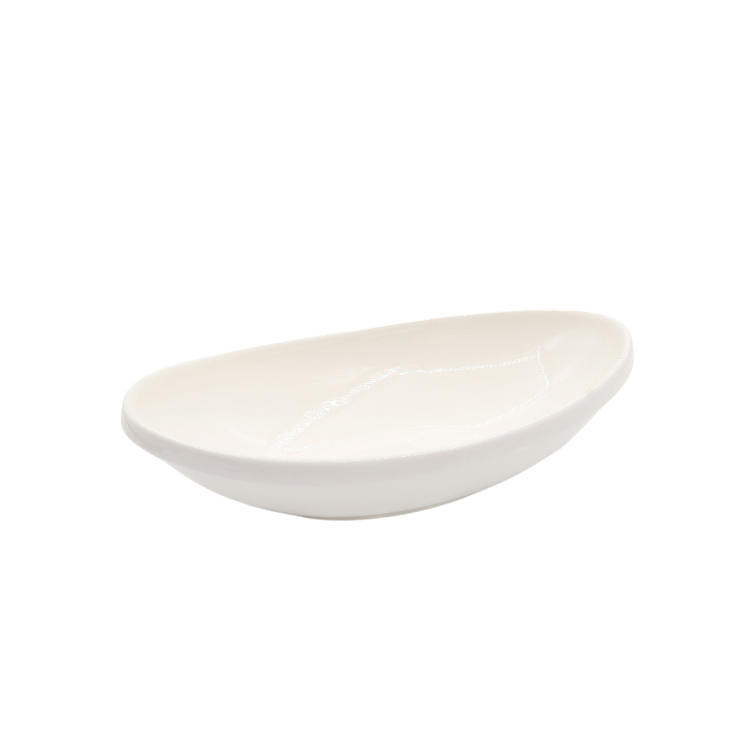 Platou pentru servire adânc M26-240, ceramică, alb, 25.7 x 14.3 x 6.5 cm