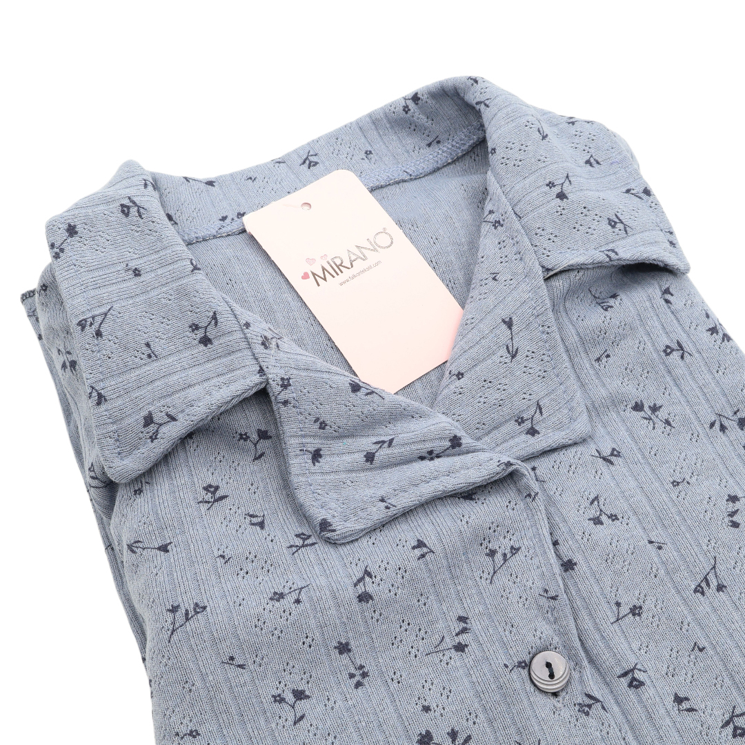 Pijama pentru dame Mirano, maiou cu pantaloni, 1714, gri cu flori, M-L-XL - thumbs image 2