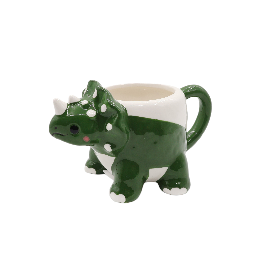 Cană M26-196, dinozaur verde, ceramică, 200 ml