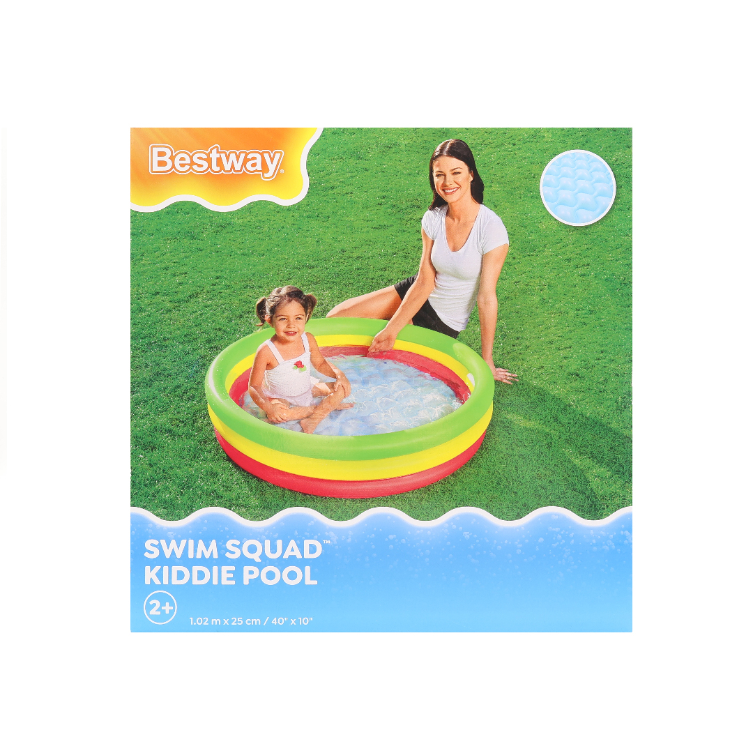 Piscină gonflabilă Bestway, M25-85, podea moale, multicolor - curcubeu, vinil rezistent,  62 L, 1.02 cm x 25 cm