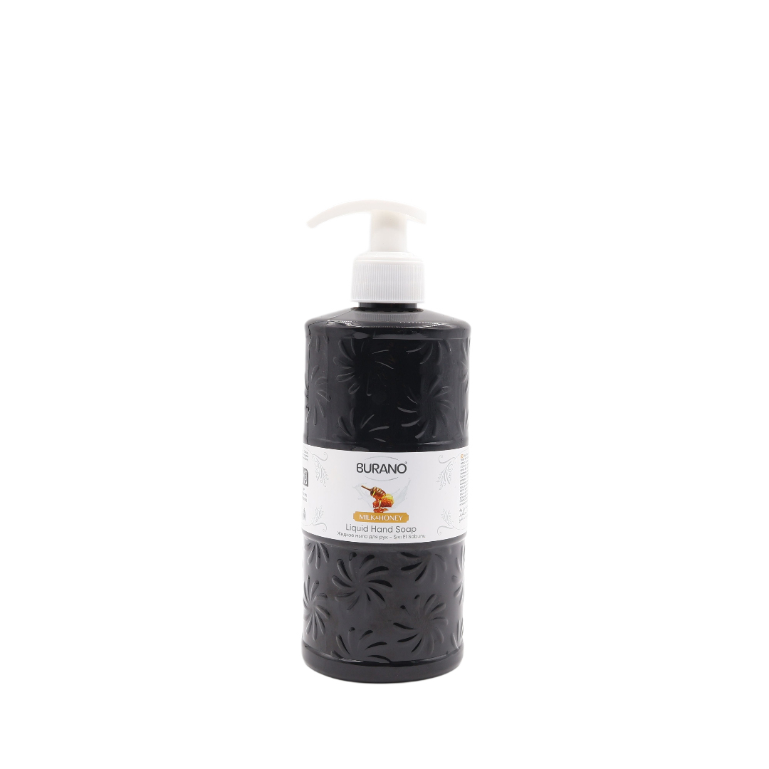 Săpun lichid Elegant BURANO "Milk-Honey", 500 ml, negru
