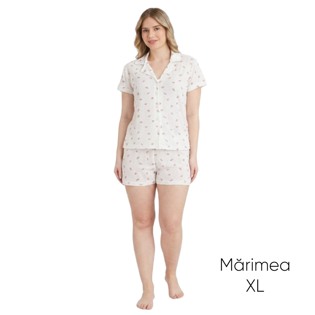 Pijama pentru dame Mirano, maiou cu șorți, 1810, Ekru, M-L-XL - XL