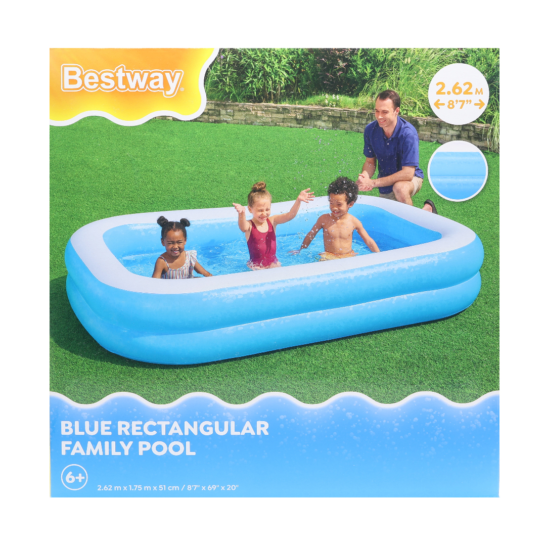 Piscină gonflabilă Bestway, M25-83, albastru, vinil rezistent, 778 L, 2.62 m x 1.75 m x 51 cm