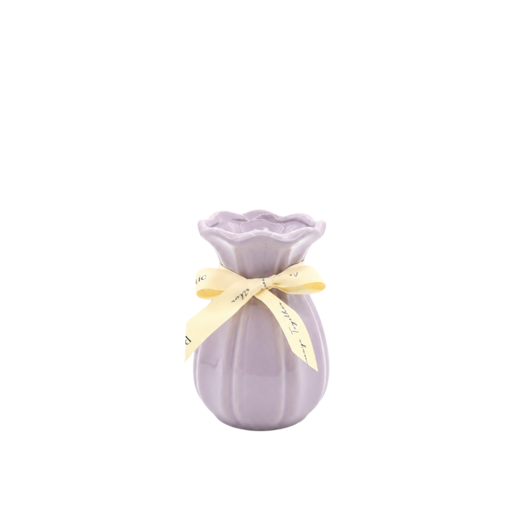 Vază pentru flori M26-331, ceramică, multicolor, 14.7 x 9.5 cm - Violet