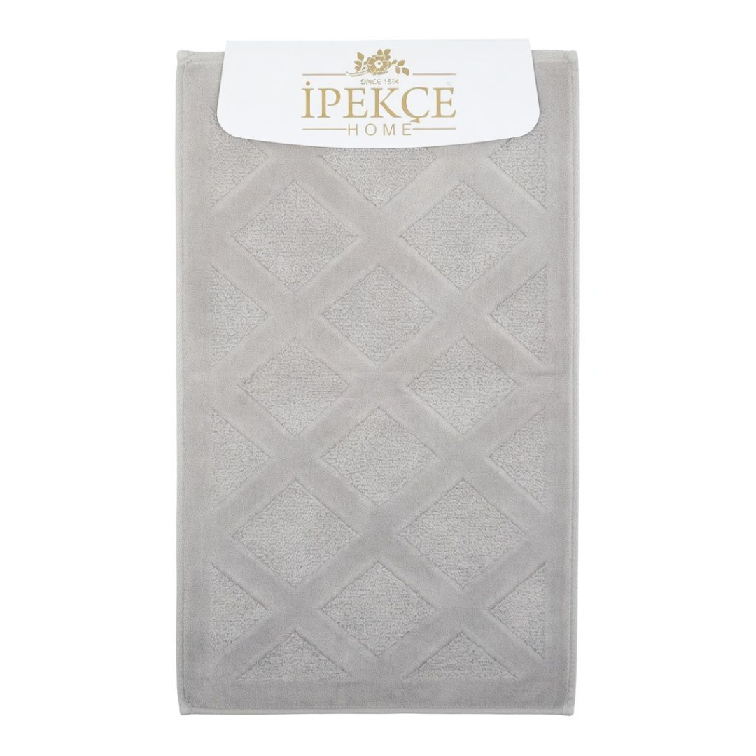 Covor baie IPEKCE, Pamuk Paye 2 piese, 50 × 60 cm / 60 × 100cm - Gri