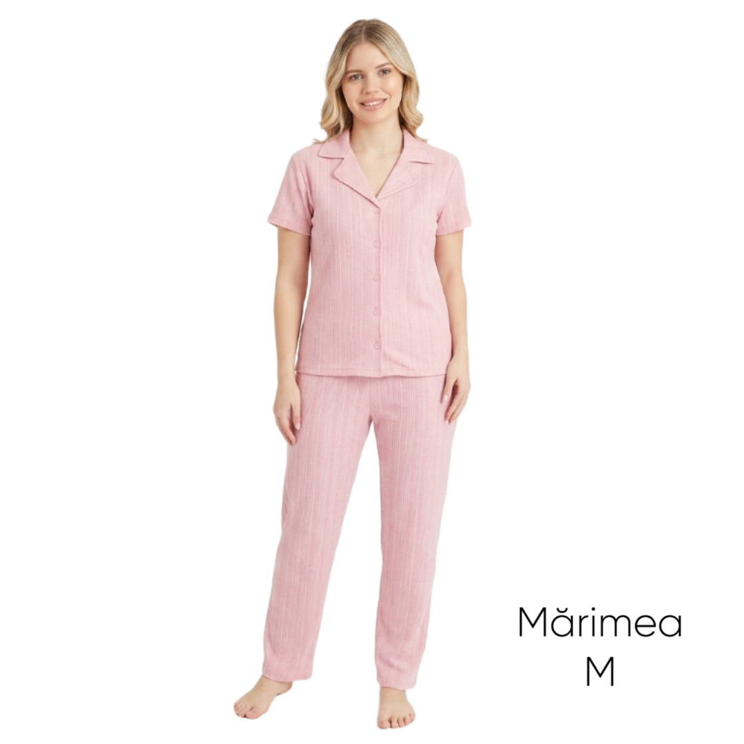 Pijama pentru dame Mirano, maiou cu pantaloni, 1718, roz cu linii, M-L-XL - M