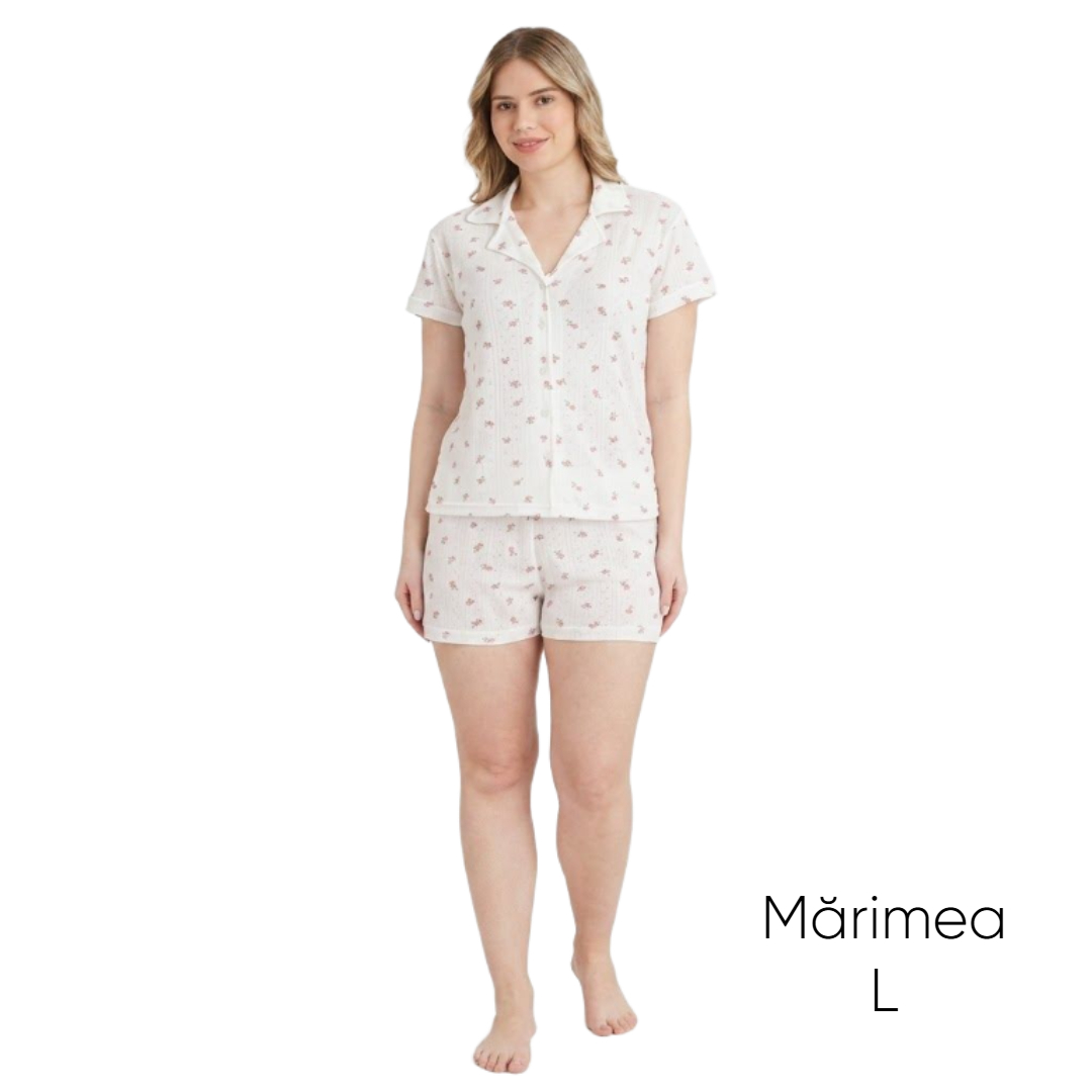 Pijama pentru dame Mirano, maiou cu șorți, 1810, Ekru, M-L-XL - thumbs image 1