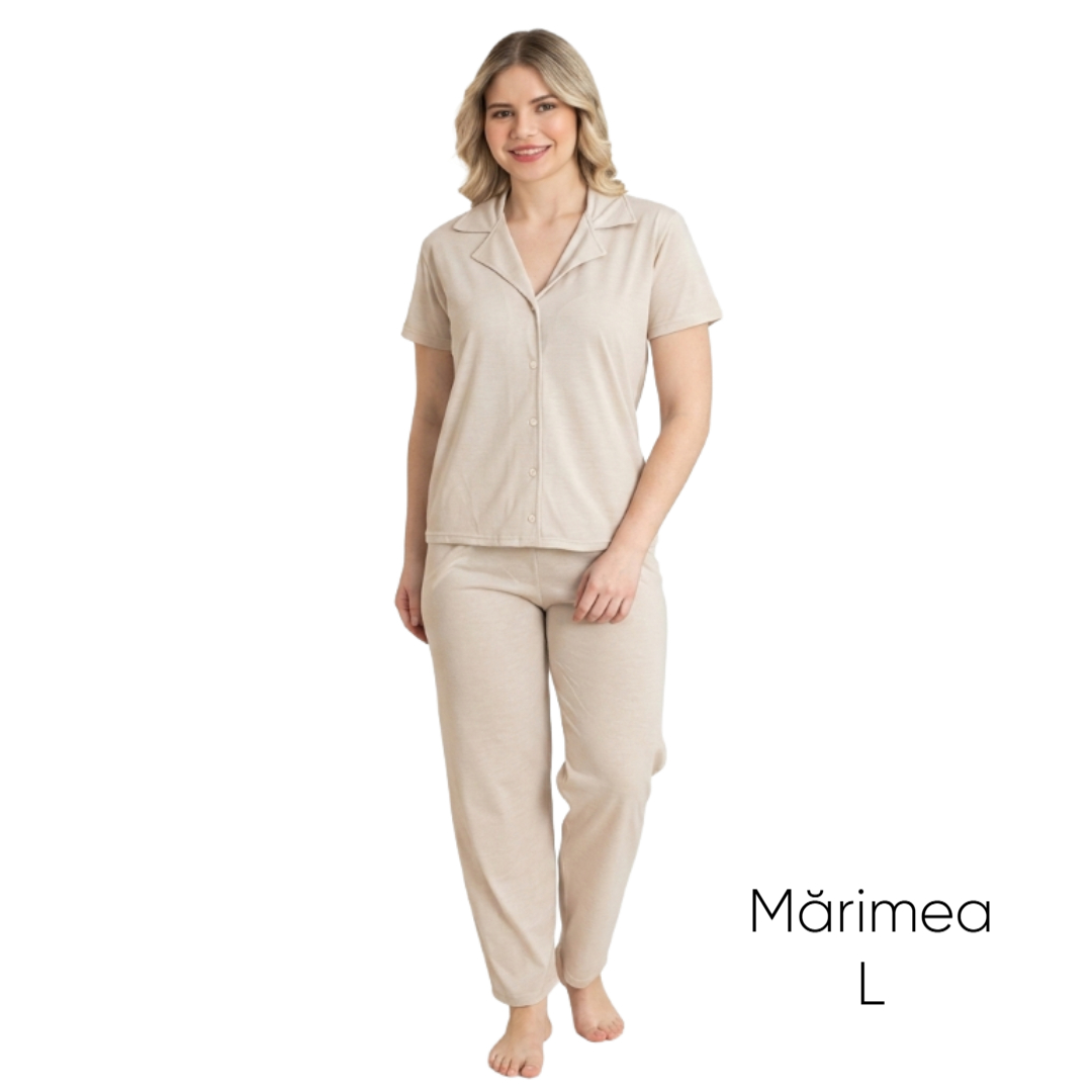 Pijama pentru dame Mirano, maiou cu pantaloni, 1716, bej, M-L-XL - thumbs image 1