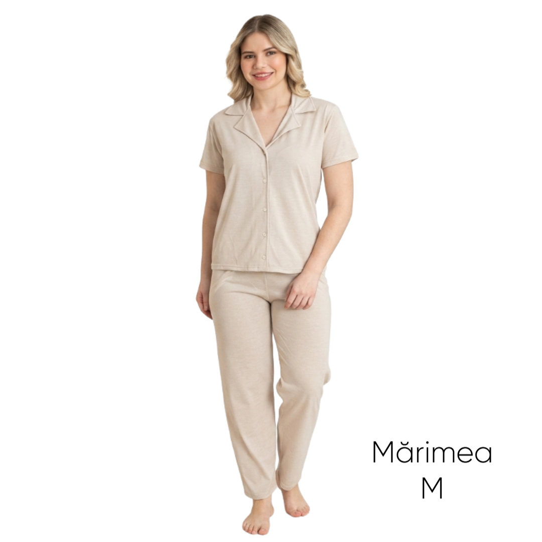 Pijama pentru dame Mirano, maiou cu pantaloni, 1716, bej, M-L-XL - M