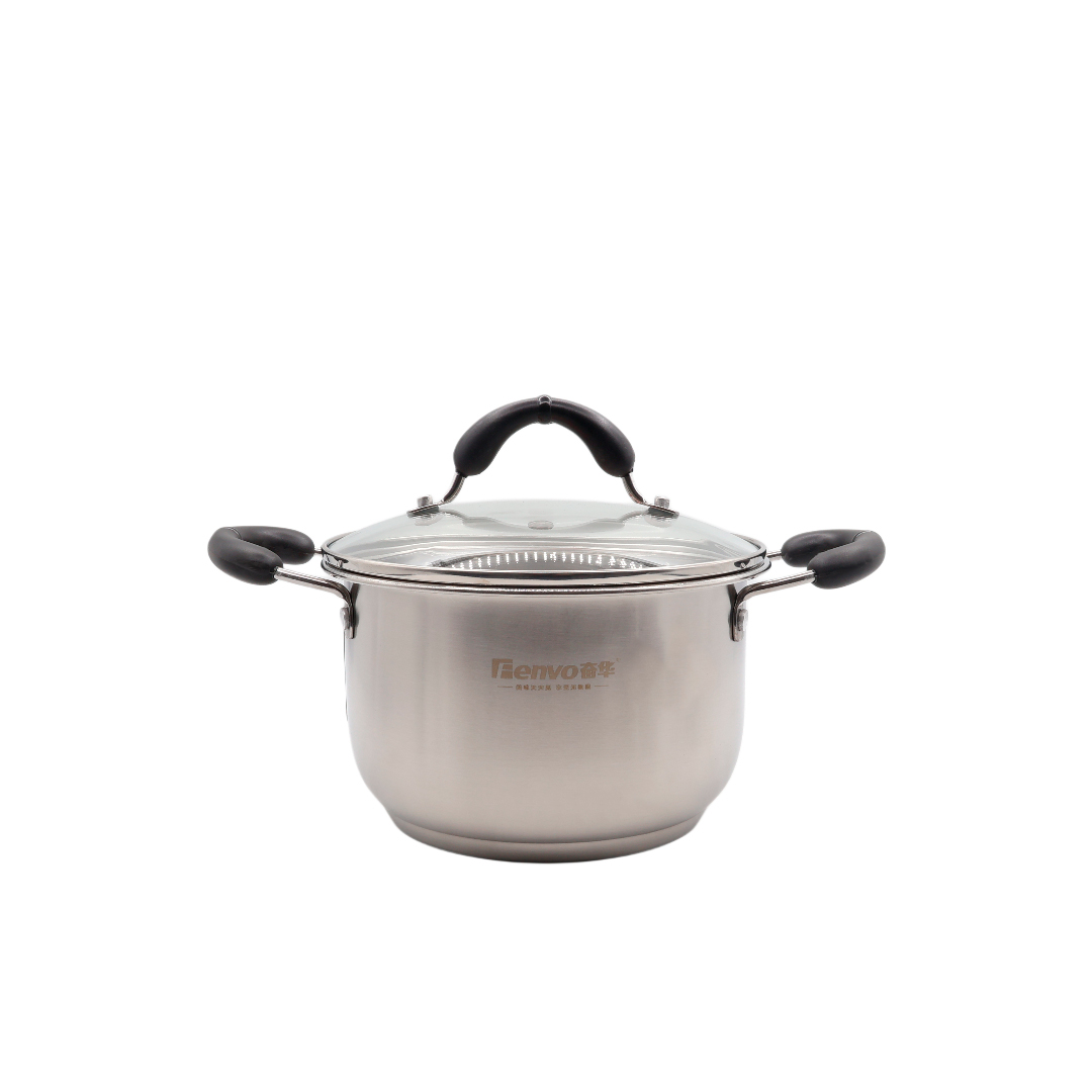 Cratiță Fenvo M13-310, oțel inoxibil, 20 cm, 3.5 L, cu capac, mânere termoizolate