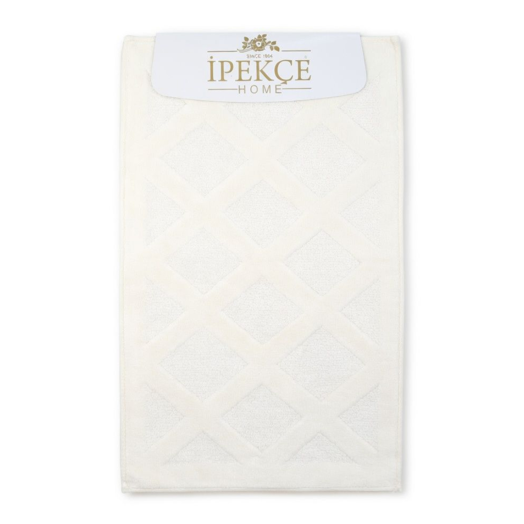 Covor baie IPEKCE, Pamuk Paye 2 piese, 50 × 60 cm / 60 × 100cm - Crem