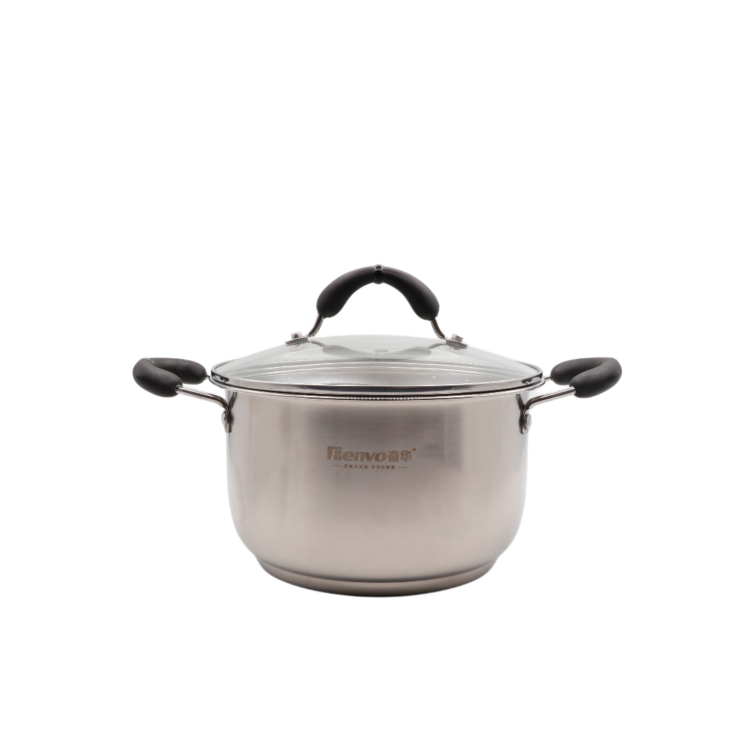 Cratiță Fenvo M13-311, oțel inoxibil, 22 cm, 4.7 L, cu capac, mânere termoizolate
