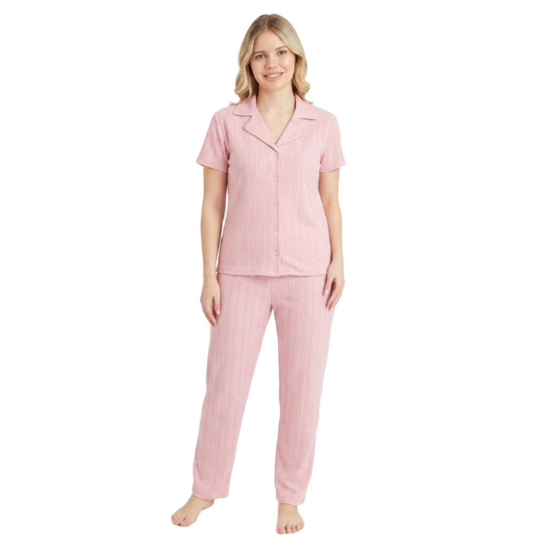 Pijama pentru dame Mirano, maiou cu pantaloni, 1718, roz cu linii, M-L-XL