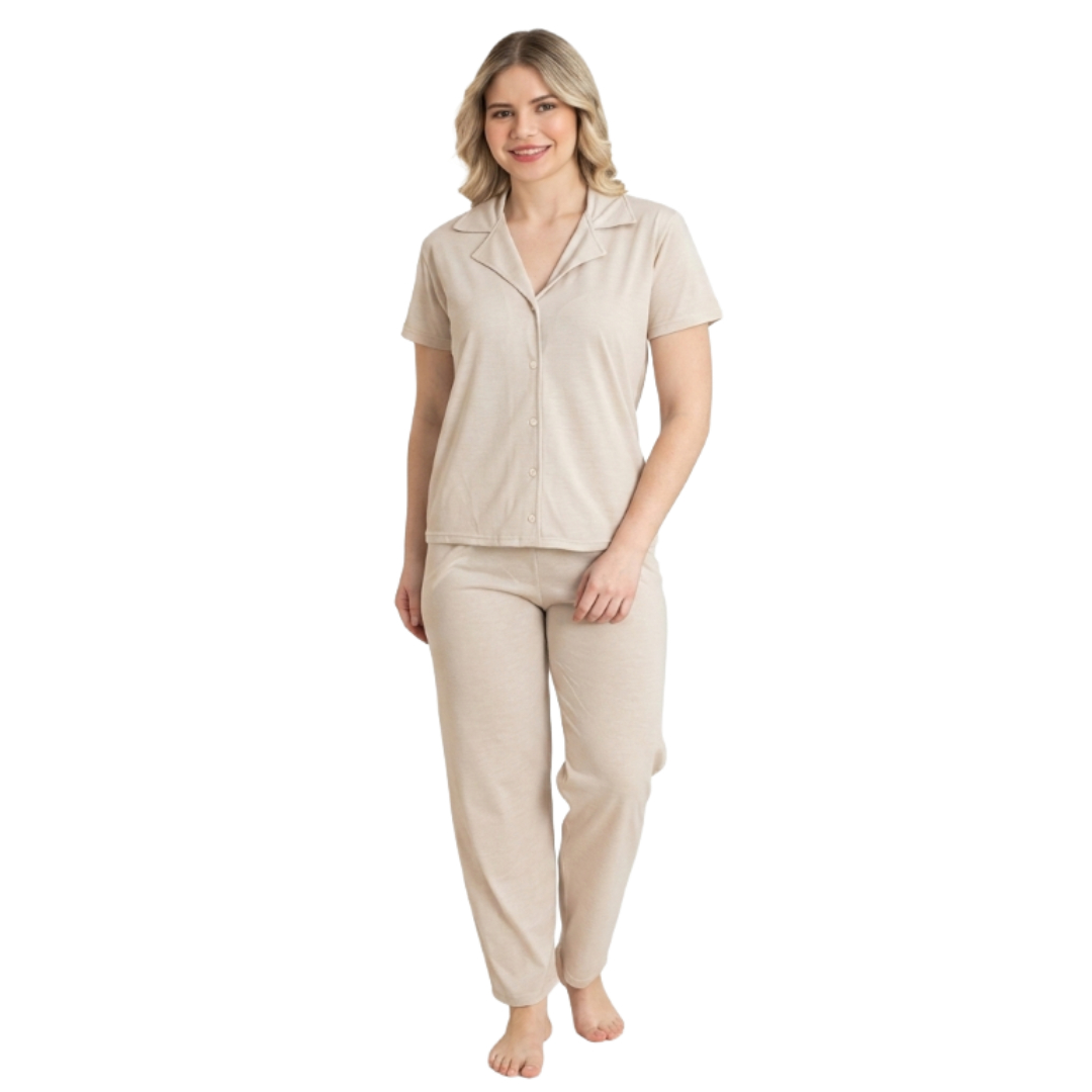 Pijama pentru dame Mirano, maiou cu pantaloni, 1716, bej, M-L-XL