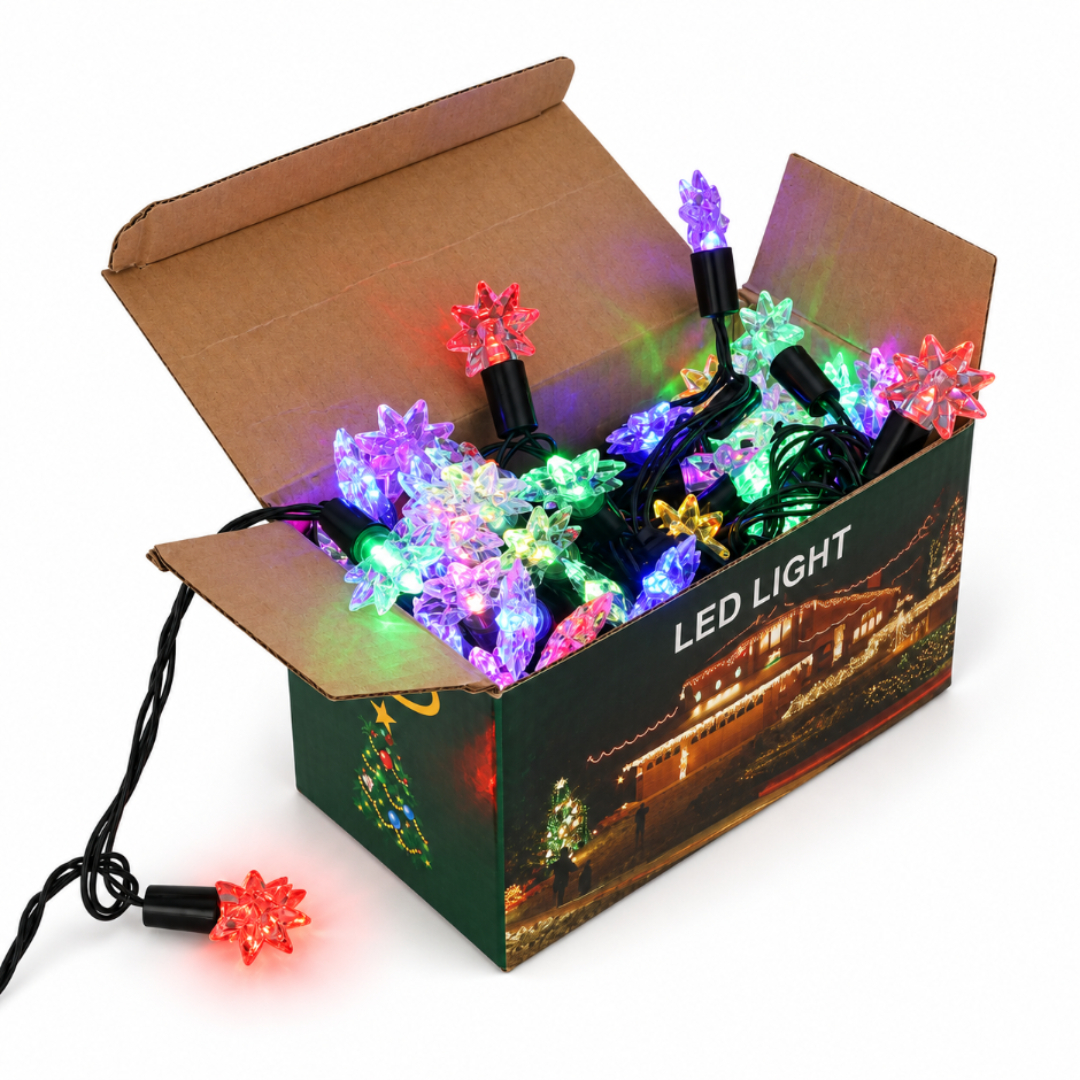 Ghirlandă steluță M13-408, lumină multicolor, 10 m, 60 luminițe led