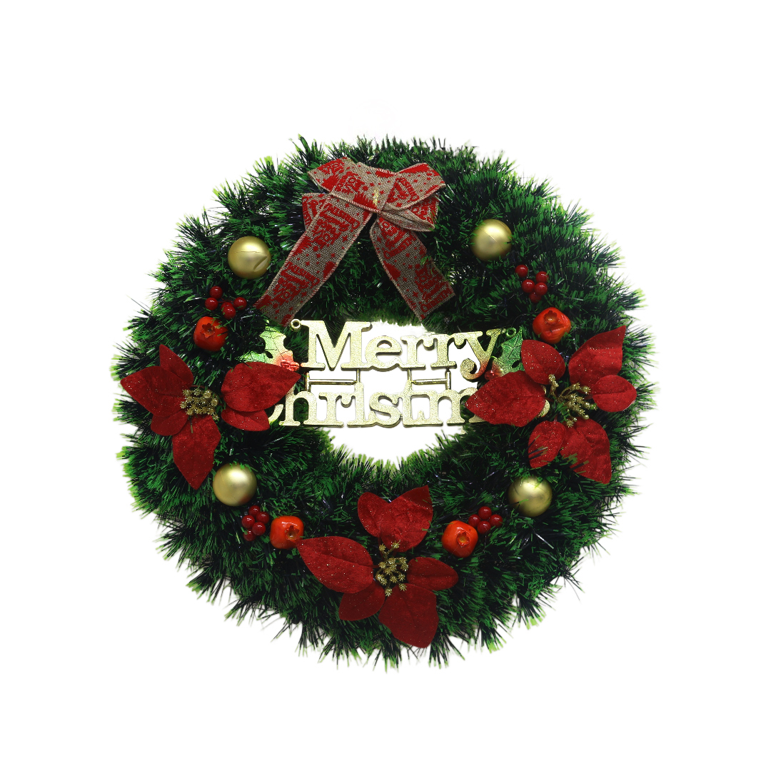 Coroniță decorativă de Crăciun cu luminițe,45cm M17-398