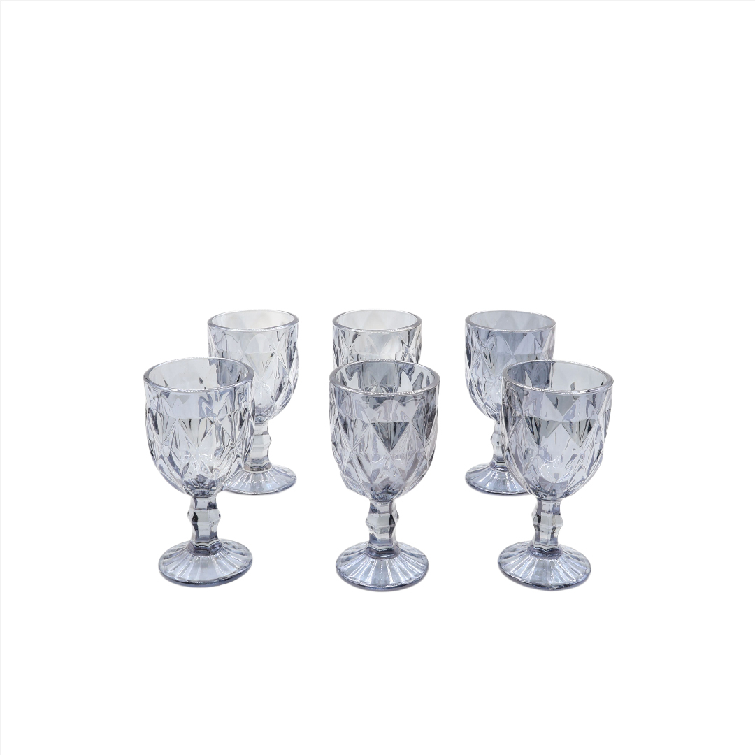 Set 6 + 6 pahare de vin și tărie, M27-172, gri, sticlă, 300 ml, 60 ml - thumbs image 4