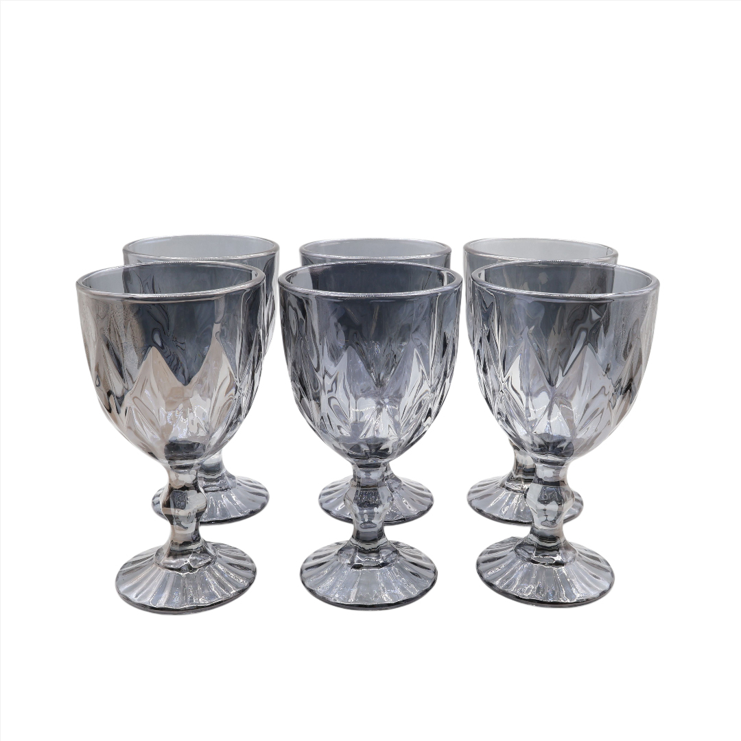 Set 6 + 6 pahare de vin și tărie, M27-172, gri, sticlă, 300 ml, 60 ml - thumbs image 3