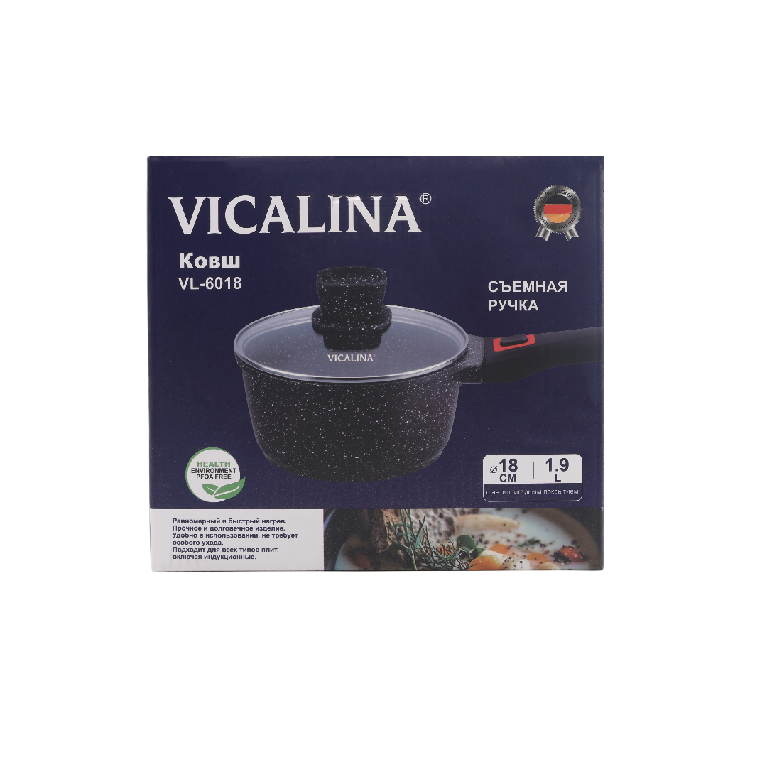 Codar Vicalina VL-6018, acoperire ceramică, 18 cm, cu capac, mâner detașabil, 1.9 L - thumbs image 2