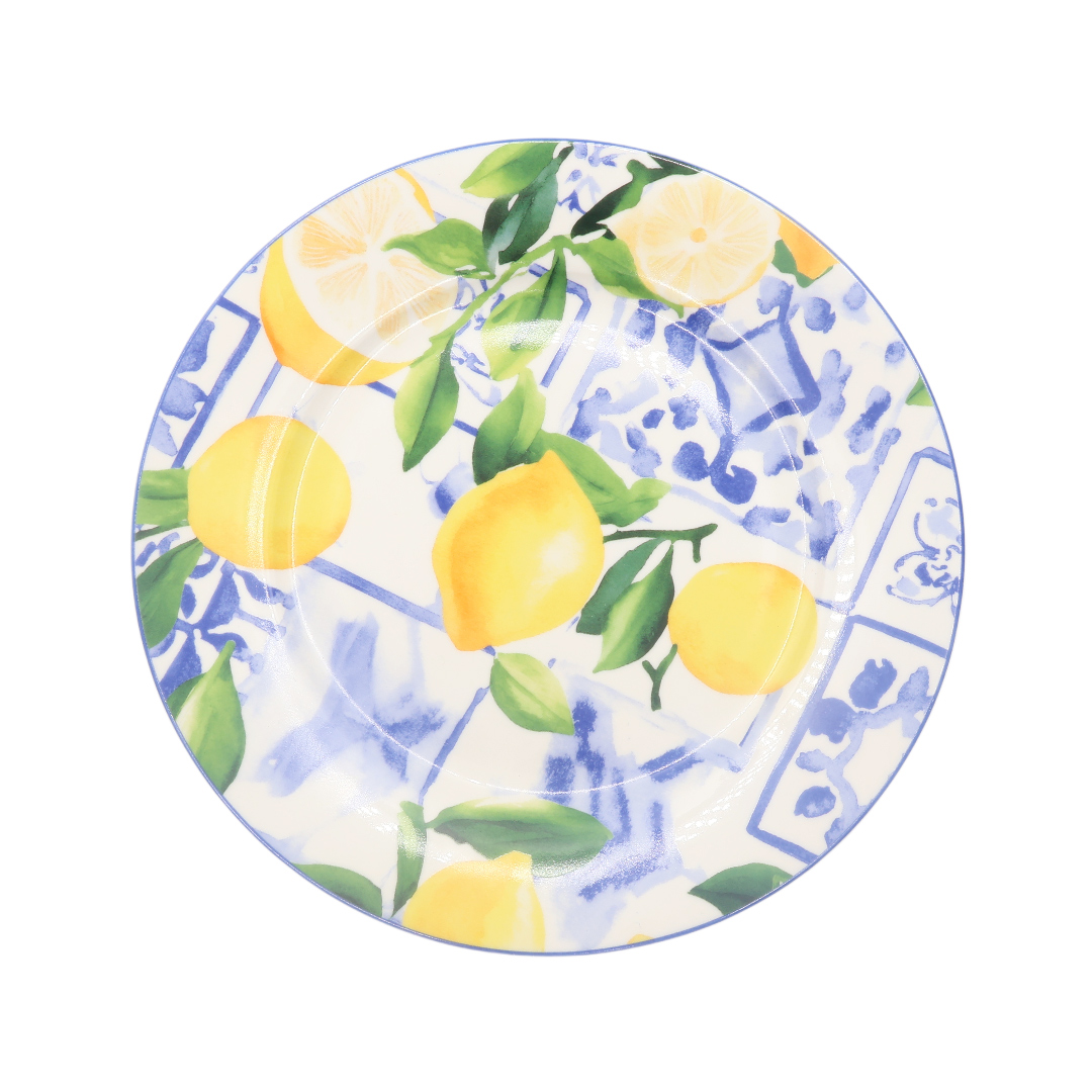 Тарелка BYFOMA M21-33, керамика, лимонный принт, 1.7x20.5 см - thumbs image 2