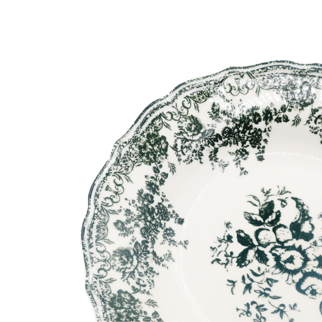 Винтажная тарелка BYFOMA M21-5, керамика, цветочный принт, 4.1x21.5 см - thumbs image 3