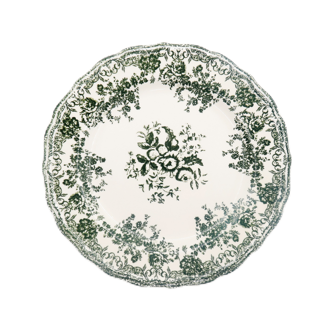 Винтажная тарелка BYFOMA M21-6, керамика, цветочный принт, 2.1x20.2 см - thumbs image 2