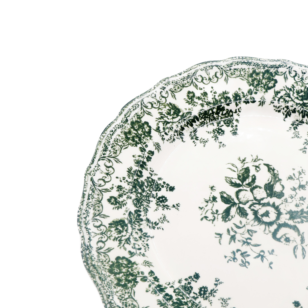 Винтажная тарелка BYFOMA M21-6, керамика, цветочный принт, 2.1x20.2 см - thumbs image 3