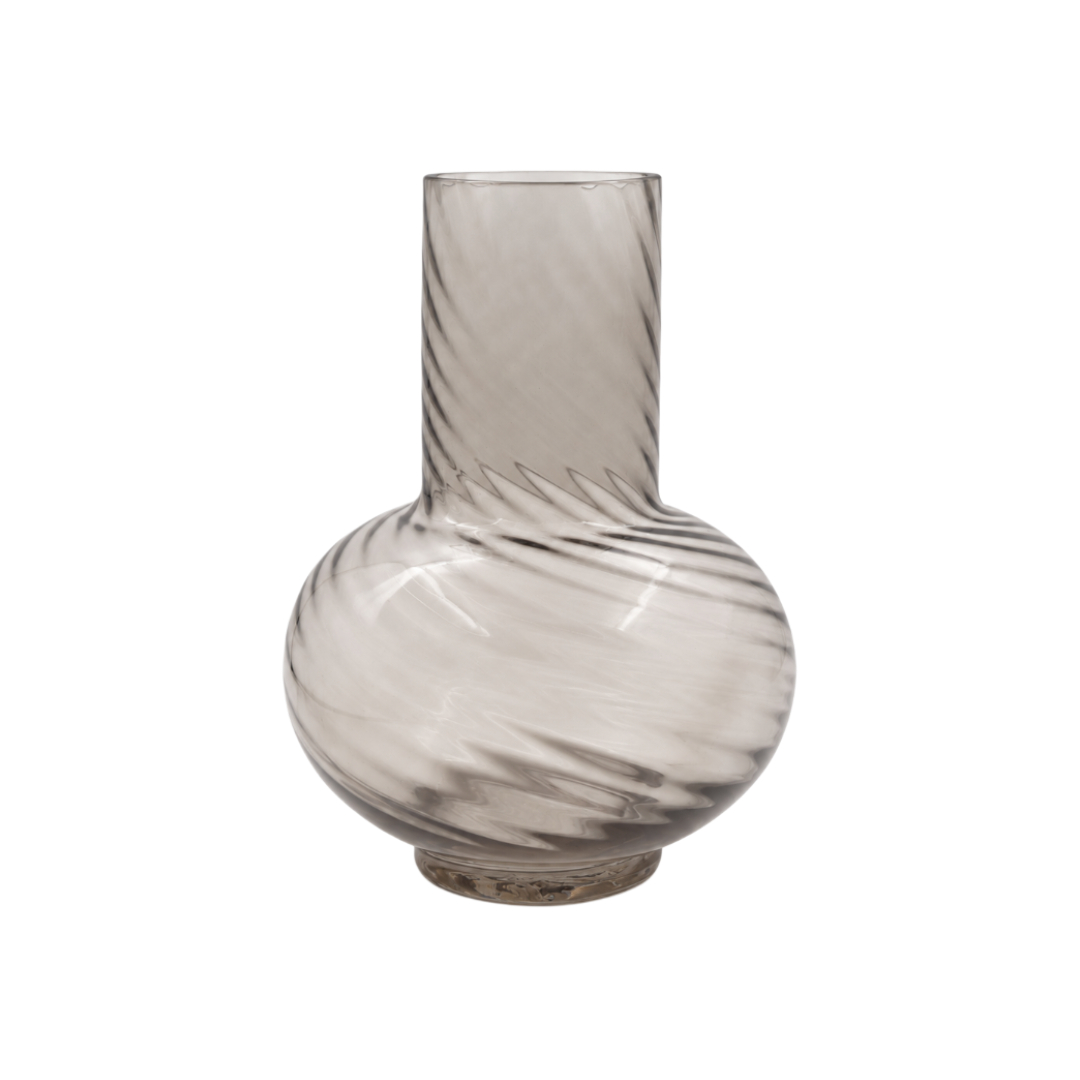 Vază pentru flori M26-179, sticlă, gri, 8 x 23 cm