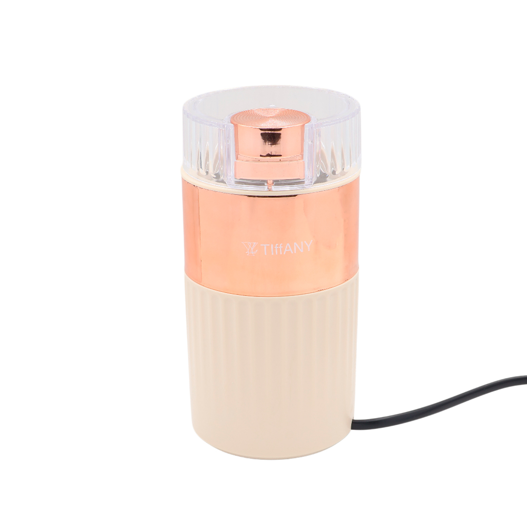 Râșniță pentru cafea Tiffany TF-605, crem-roz, plastic și oțel inoxibil, 4 lame, 200 g, 800 W