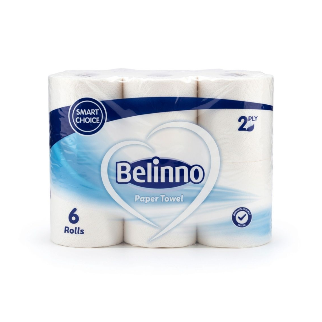 Prosoape de hârtie BELINNO, 6 role, 2 straturi