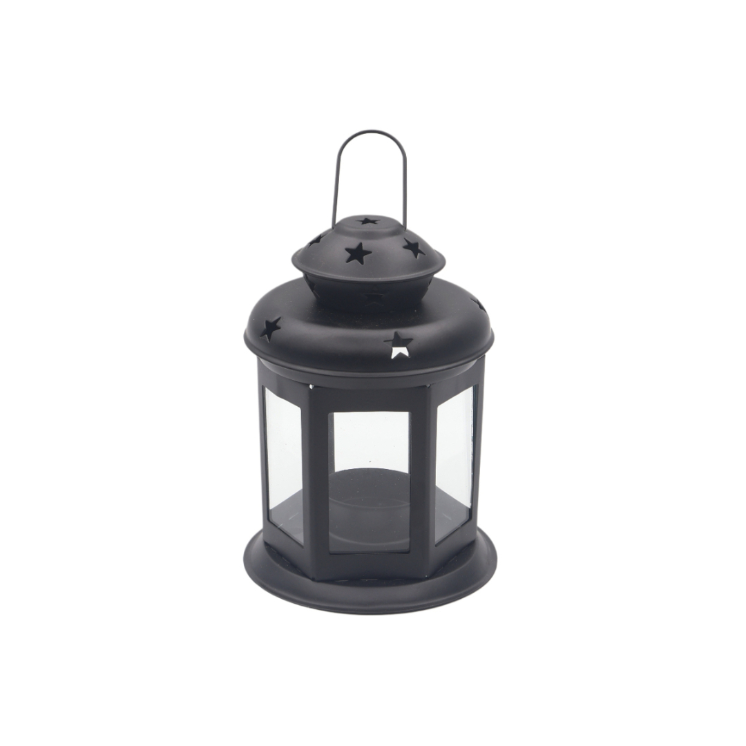 Felinar suspendat pentru lumânare M20-79-B, metal, negru, 16x9.7 cm