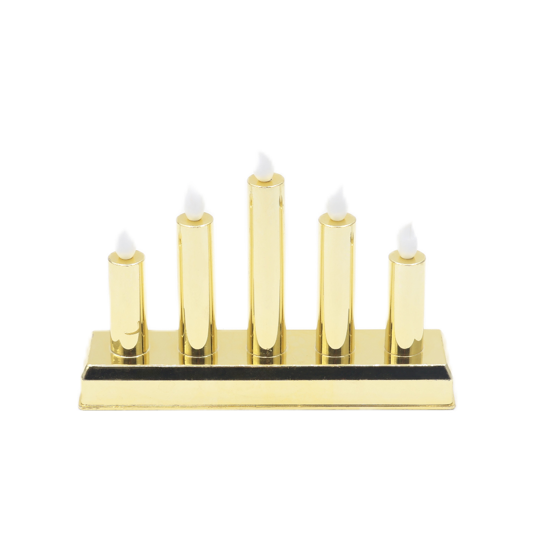 Lumânare LED M20-74, plastic, auriu, 13x4.5x18 cm