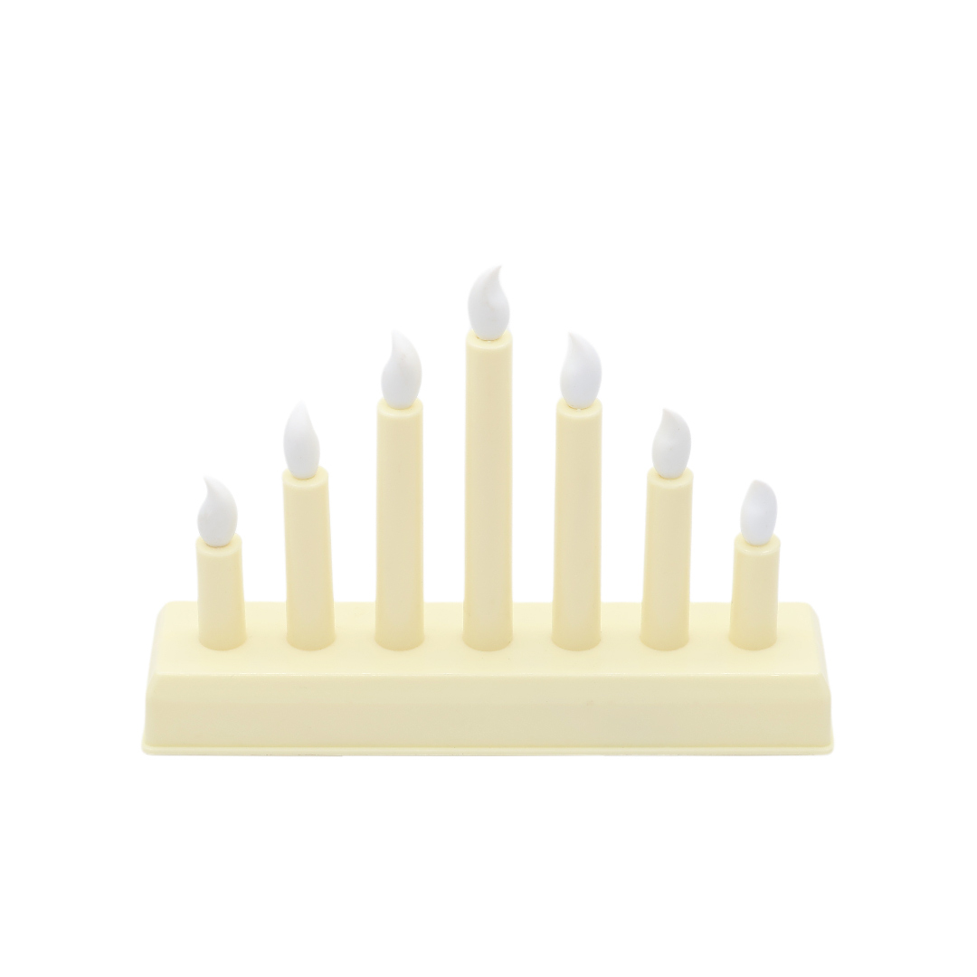 Lumânare LED M20-75, plastic, bej, 13x4.5x18 cm