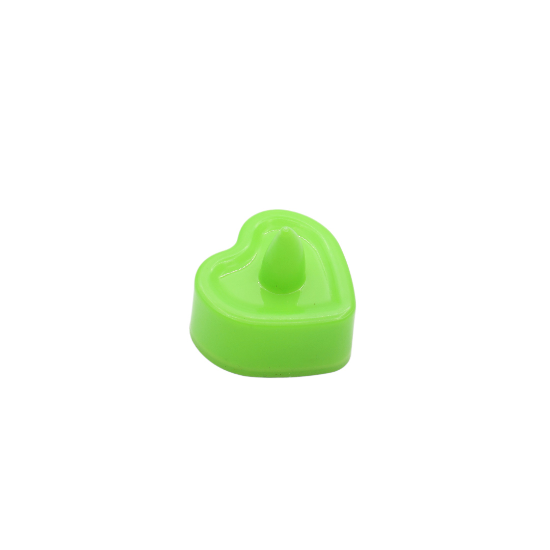 Lumânare LED în formă de inimă M20-76 pe baterii, plastic, multicolor, 4x4x4 cm - Verde deschis