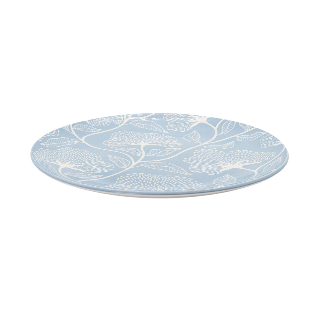 Farfurie Gupan M26-152, ceramică, imprimeu floral albastru, 26.5 cm