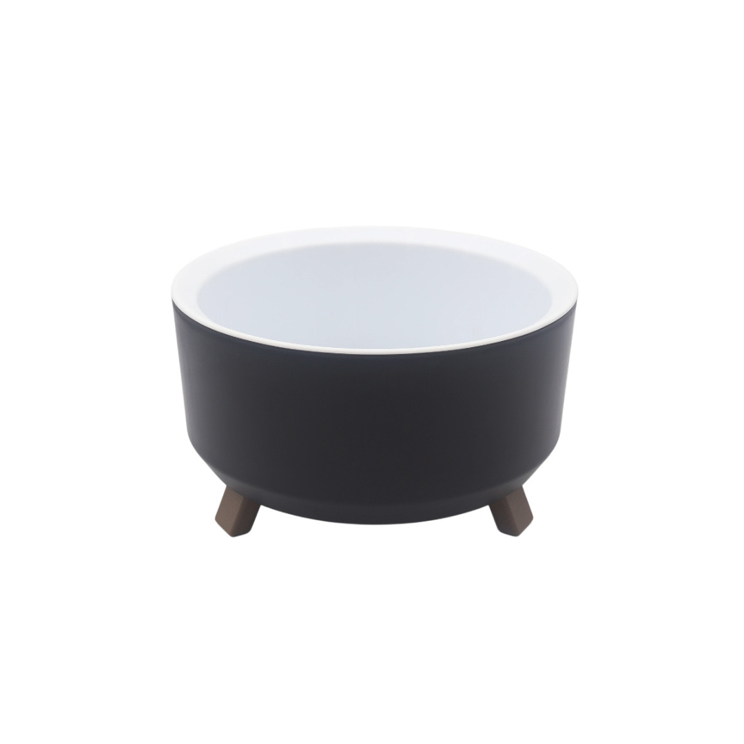 Ghiveci pentru flori Alya Plastik ALY-641, plastic, multicolor, 0.7 l, 9x14.8 cm - Negru