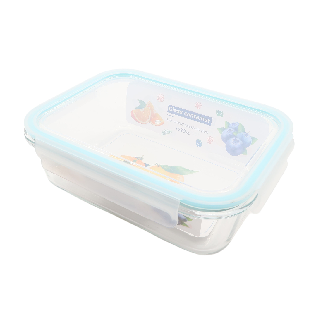 Container din sticlă cu capac ermetic, M27-169, 1520 ml, 23 x 17 x 7,7 cm