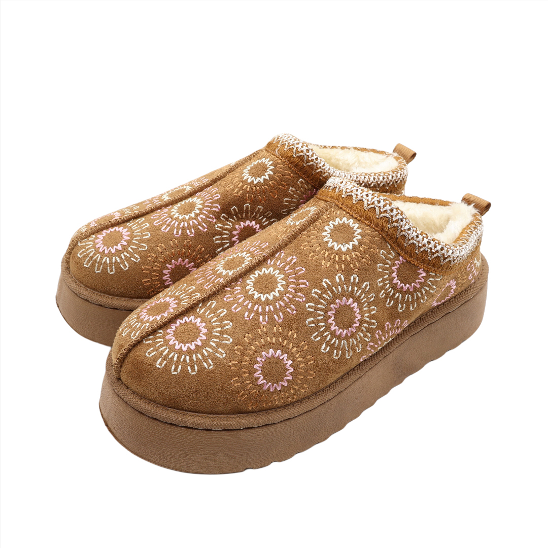 Papuci pentru dame M26-461, textil Nubuc, talpa EVA, multicolor, mărimea 36 - 41 - Maro