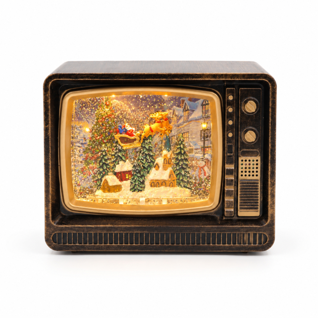 Decorațiune muzicală "TV" M26-51, LED, ninsoare, plastic, 18.5 x 7 x 15 cm