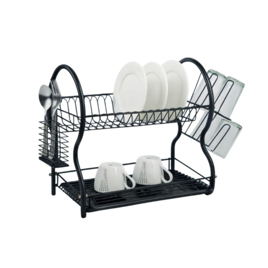 Suport pentru veselă Vicalina, VL-0002, 2 nivele, negru, 45 cm x 37.5 cm x 25 cm - thumbs image 2