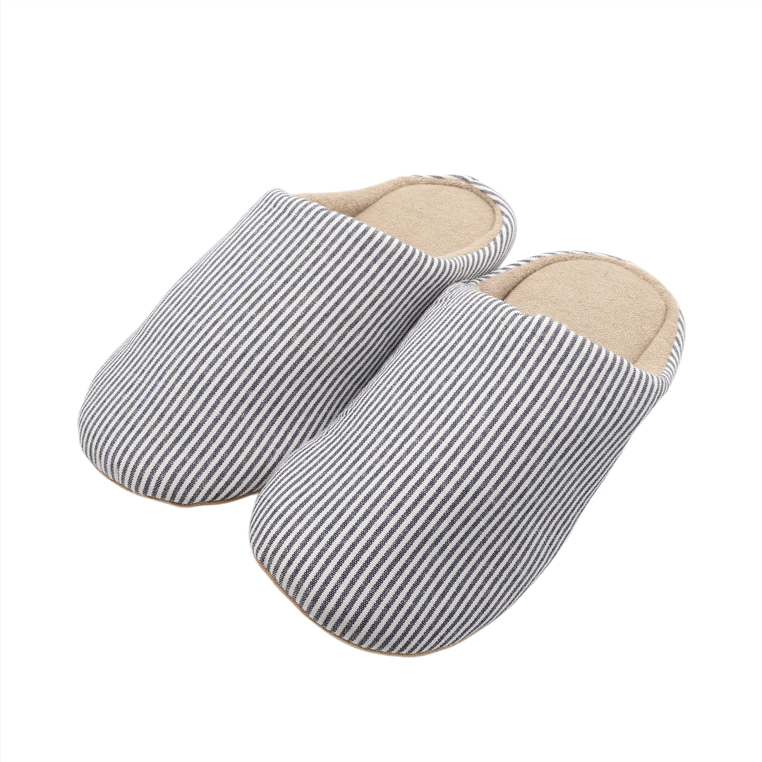 Papuci de cameră dame și bărbați M26-443, imprimeu dungi, talpa din textil, multicolor, marimea 36-37 / 44-45 - thumbs image 1