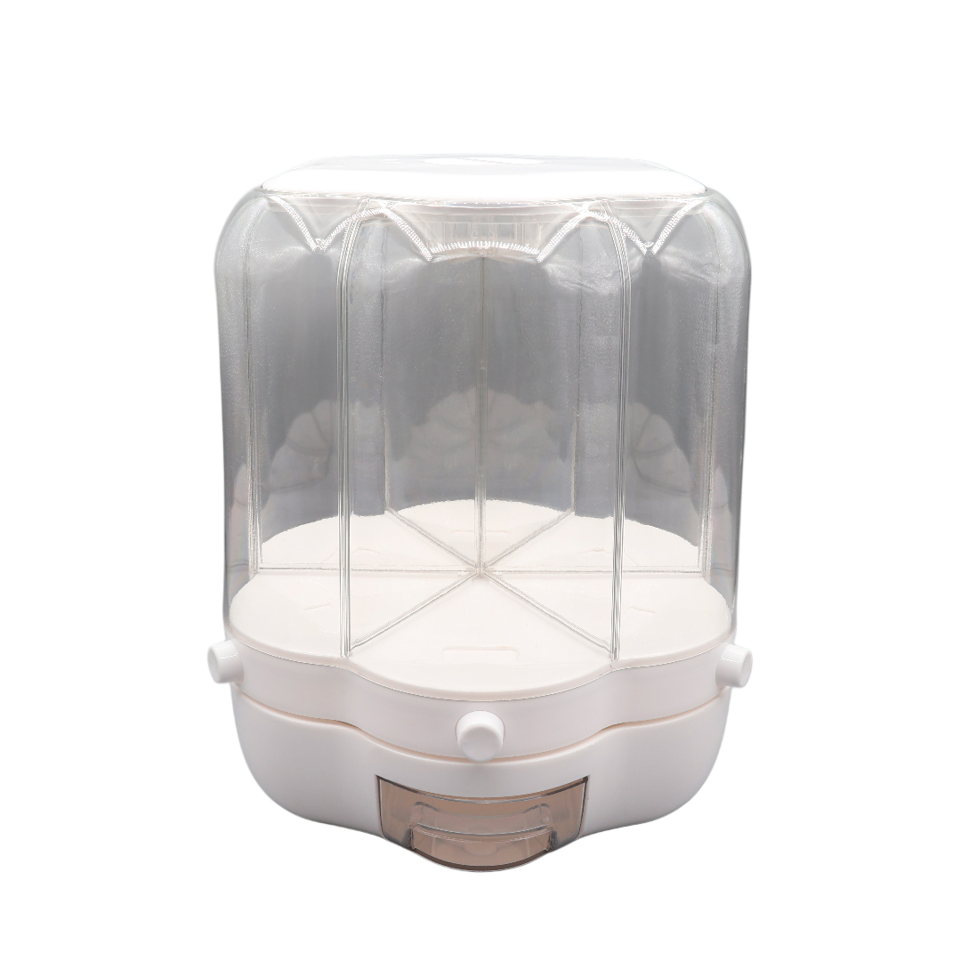 Organizator de condimente Tiffany TF-6603, alb, plastic, 6 secțiuni, Rotație la 360°