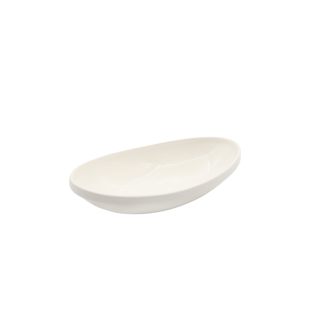 Platou pentru servire adânc M26-239, ceramică, alb, 20.8 x 11.5 x 5.2 cm
