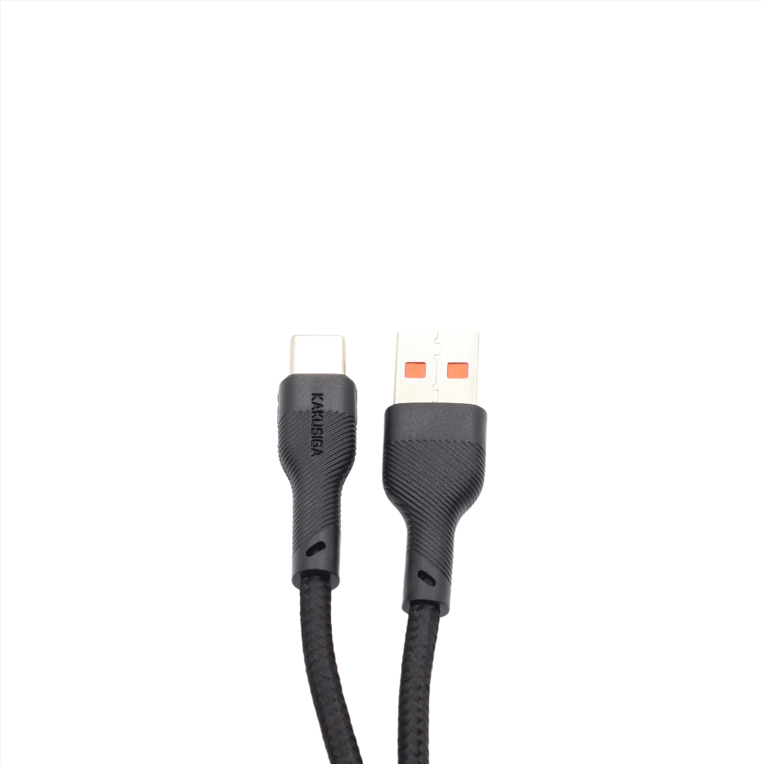 Cablu de încărcare și date Kakusiga KSC-991, 5 A, USB Type-A / USB Type-C, Fast Charging, textil împletit, 1 m - thumbs image 2