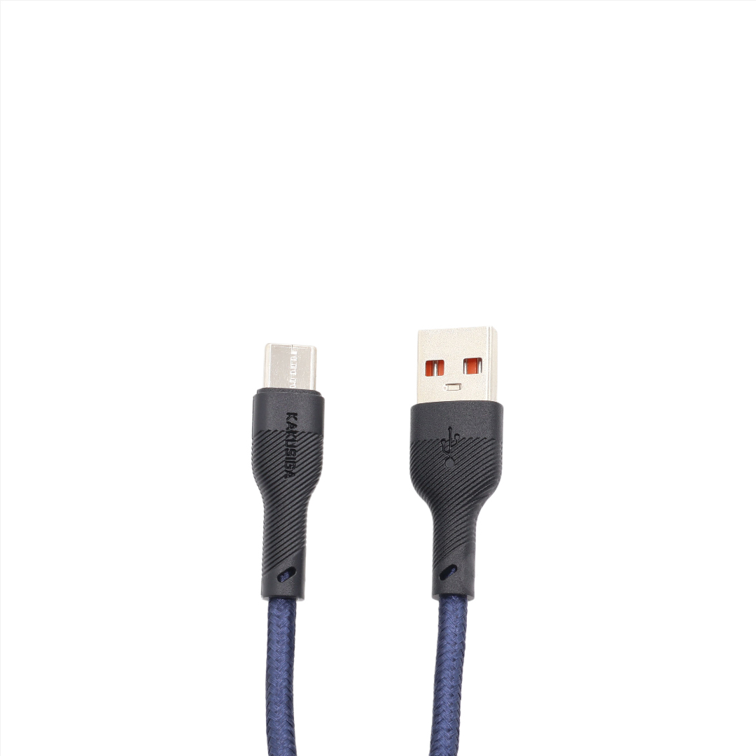 Cablu de încărcare și date Kakusiga KSC-991, 5 A, USB Type-A / USB Type-C, Fast Charging, textil împletit, 1 m - thumbs image 2